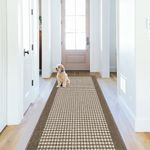 Laundry Room Runner Rug 2'x6' Non Slip Farmhouse Rugs and Mats for Laundry Room Decor Washable Runner Rugs for Kitchen Floor Laundry Room Bathroom Hallway Entryway (2'x6', Brown)