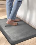 DEXI Kitchen Mat Cushioned Anti Fatigue Small Comfort Floor Runner Rug for Sink Standing Desk Office,1.8cm Thick Cushion 43 x 60cm Light Gray