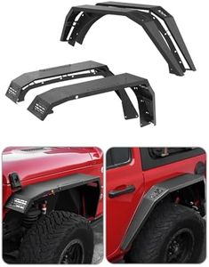 JROAD Flat Front & Rear Fender Flares Compatible with 2018-2025 Jeep Wrangler JL & JLU Unlimited 2/4Doors (No fit 2020+ Gladiator JT) Off-Road Mud Guards Wheel Flares Liner Set w/LED Lights