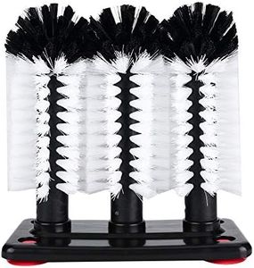 Alvinlite Cup Brush, 3 Strips of Glass Washing Machine Brush for Sink Kitchen Utensils with Suction Cup Base