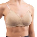 Silky Dance Seamless Clear Back Dance Bra with Removable Padding - Nude - X Small