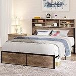 LIKIMIO Full Size Bed Frame with Ta