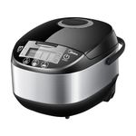 Midea Multifunctional Rice Cooker With Steamer (10 cup, 1.8 litre) 11 Multicooker functions, LED display, Warmer, Timer, Non-Stick Removable Inner Pot (Black)