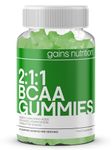 GN BCAA Gummies | 60 BCAA Amino Acid Supplements - 1000mg Branch Chain Amino Acids per Serving - L-Leucine, L-Isoleucine & L-Valine | Apple Favour, Non-GMO & Suitable for Vegans and Vegetarians