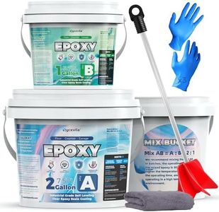 Garage Self Leveling Epoxy Resin Kit, 3 Gallon Industrial Highly Durable Clear Floor Coating, 100% Solids Epoxy Coating Kit, Clear Resin Floor Paint for Basements, Warehouses, Concrete, Wall Repair