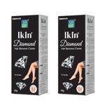 Ikin Diamond Hair Remover Cream For dry Skin - Bikini Hair Removal Cream For Women & Girls |Suitable for Legs, Underarms & Bikini Line (Pack of 2 (60g X 2))