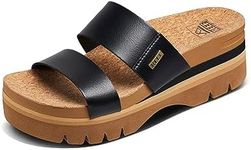 Reef Cushion Vista Higher Sandals for Women, Black, 8 US