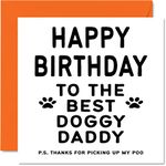 Birthday Cards for Dad from the Dog - Best Dog Daddy - Dog Birthday Card from Dog for Dad, Funny Dog Dad Gifts, 145mm x 145mm Joke Happy Bday Greeting Cards Gift for Daddy Papa