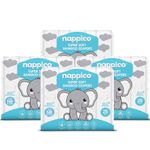 Nappico Ultra Soft Organic Bamboo Diapers | Newborn Size (Up to 4 kg) | Super Dry | Quick Absorption | Wetness Indicator | Leak-Proof | Rash-Free | Unisex | 100 Count | Pack of 4