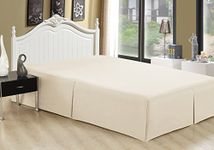 Bamboo Living Ultra Soft Silky Hotel Quality Deep Pocket 16 Inch Drop Solid Tailored Bed Skirt, Ivory Color King Size