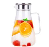 Glass Pitcher With Red Handles