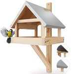 Wild Animal Heart XL Birdhouse for Wall | Weatherproof Metal Roof | Solid Wood | Hanging Bird Feeder | Bird House for Birds