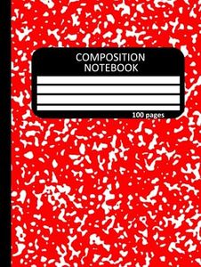 Red Composition Notebook Wide Ruled: Marble Red 100 Sheets Wide Ruled Lined Book For Writing, Drawing or Doodling Hardcover