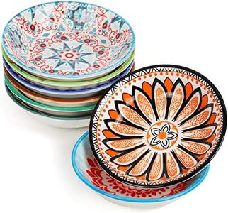 BELLE VOUS Set de Cuencos Pequeños Redondos de Porcelana para Salsas (Pack de 8) 10 cm y 70 ml - Mini Bol Salsa para Aderezos, Refrigerios, Condimentos, Cuencos Aperitivos, Salsa de Soja