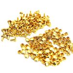 Nimida™ Double Cap Rivets | Brass | Medium Size-7 mm | Golden for DIY Leather Craft | Pack 100 pcs