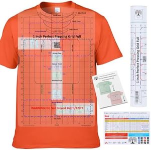 Heat Press Safe T-Shirt Ruler Guide, Full Shirt Alignment Tool | Australian Designed and Made; Heat-Safe to 320°F; DTF and Embroidery; All Necklines and Sizes; Polycarbonate