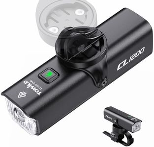 TOWILD CL1200 Bike Lights for Night Riding,Compatible with Garmin/GoPro Mount,1200 Lumen Bright Bike Headlight,5000mAh Rechargeable Battery,Waterproof Bike Front Light for Commuter Cyclists