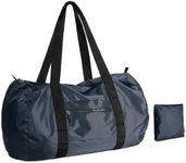 pack all 32L Foldable Travel Duffel Bag, Lightweight Weekender Bag, Water Resistant Gym Bag(Navy Blue)