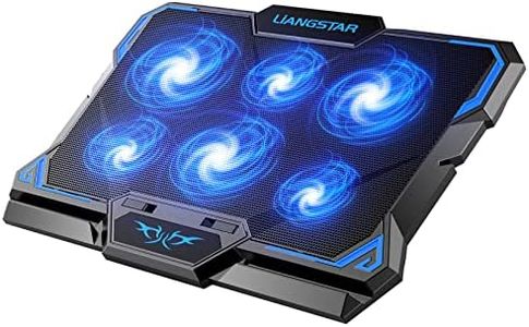 Laptop Cooling Pad, Laptop Cooler with 6 Quiet Led Fans for 15.6-17 Inch Laptop Cooling Fan Stand, Portable Ultra Slim USB Powered Gaming Laptop Cooling Pad, Switch Control Fan Speed Function