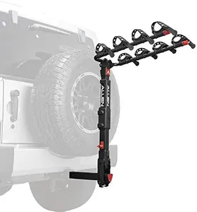 Allen Sports Premier Locking Quick Release 4-Bike Carrier for 2 Inch Hitch on Vehicles with Spare Tire, Model 400QR, Black