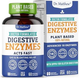 Enzymes for Digestion with Lactase Lipase Amylase Bromelain and 15 more! One of the Best Digestive Enzyme Supplements for IBS, Gallbladder, Gas, Bloating, Constipation Relief. Vegetarian, Gluten-Free