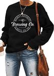 Dahuiya Mamas Boobery Sweatshirt Womens Funny Halloween Thanskgiving Brewing Co Blouse Tops, Black, Large