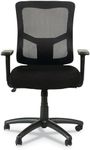 Alera ALEELT4214F Elusion II Series Mid-Back Swivel/Tilt Mesh Chair with Adjustable Arms - Black