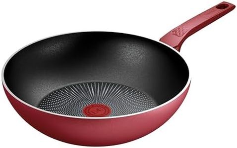 Tefal Daily Expert Red Non-Stick Wok, 28cm, C2891902, Fixed Handle Aluminium, Titanium Non-Stick Coating, Thermo Signal Technology for Easier Cooking, Suitable for All Cooktops, Oven Safe