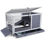 PETSFIT Guinea Pig Cages Wooden Indoor Hamster Cage with Hideout for Rest and Ramp for Enter and Out…