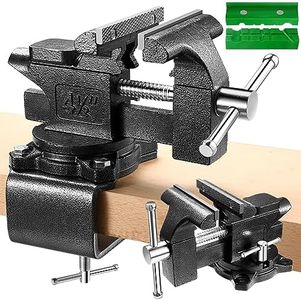 Bench Vise, 4-1/2" Table Vise For Workbench,2-in-1 Multi-Purpose Heavy Duty Bench Vice With Multifunctional Soft Jaws, 270° Swivel Base Home Vise for Woodworking,Home Workshop,Welding and DIY