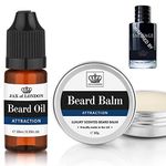 Jax of London Attraction Beard Balm and Beard Oil for Men, Combo 60g of Beard Balm and 10 ml of beard oil, beard moisturiser for men, beard care set, Luxury scented beard oil, Men’s Cologne fragrance