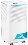 Nyxi 12L Dehumidifier with Digital Humidity Display, Sleep Mode, Clothes Laundry Drying, Continues Drainage, 24 Hrs Timer, Removes Condensation, Damp, Moisture, Ideal for Homes, Offices, Basements