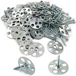 ESINO 120 Pcs 36mm Easy Fix Washers, Tile Backer Board Washers with Screws, Insulation Washers for Plasterboard, Tile Backer Boards, XPS Insulation, Insulation Washers for Celotex