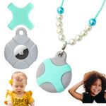 CHABAEBAE Airtag Holder for Kids Airtag Necklace Kids & Adults, Airtag Kids Hidden, Air Tag Necklace, Waterproof Airtag Case, Mint