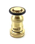 QWORK 1-1/2" NST/NH Brass Fire Hose Spray Nozzle, Heavy Duty Fire Equipment, Industrial Jet Fog Nozzle 85 gpm 100 psi