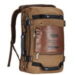 KAUKKO 3 Ways Carry Classic Canvas Vintage Mens Backpack Casual Daypacks Laptop Bags Travel Hiking Outdoors Shoulder Bag with Large Capacity(22 liters)