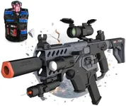 SOFITEN Toy Gun Automatic Sniper Rifle with Tactical Vest Kit, Scope. Toy Foam Blaster Dart Toys with 120 Darts, IR and Flashlight. The Shooting Activity Game for Kids Age 8+