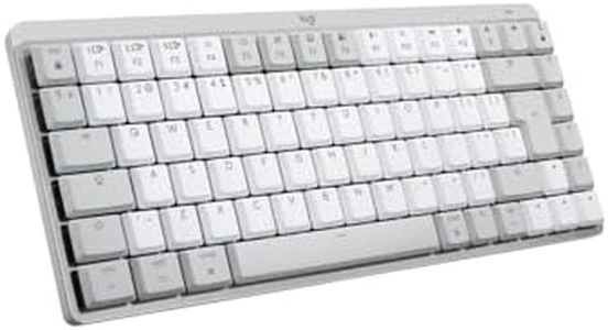 Logitech MX Mechanical Mini Tastiera Retroilluminata Wireless per Mac, Switch a Basso Profilo, Tasti Tattili Silenziosi, Retroilluminati, Bluetooth, USB-C, Apple, iPad, QWERTY US Intl - Pale Grey