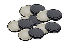 Pure Source India Metal Lug Cap Lid for Glass jar, 6 Pieces, 42 mm, Black