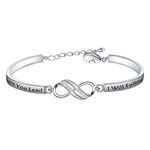 FEELMEM Girls Bracelet Where You Lead I Will Follow Friendship Infinity Bracelet Best Friend Gift Mother Daughter Jewelry Girls Gifts (Where you-Silver)