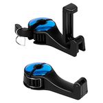 Car Purse Hooks, 2 in 1 BELPAIR Car Seat Headrest Hooks with Phone Holer, Universal Car Accessories Back Seat hanger for Handbags, Bags, Clothes, Coat (Blue)