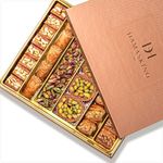 Damaskino Home Assorted Baklava Gift Box 1.2lbs - 35 Pieces of Pistachio with Cashew and Walnut – Turkish Baklava Dessert Middle Eastern Sweets