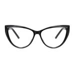 QECEPEI Blue Light Glasses Cateye Women Fake Eyeglasses Anti Eye Strain Computer Glasses Clear Lens Black