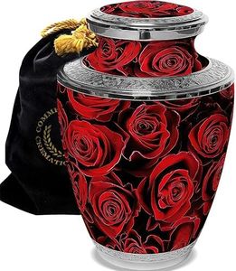 Crimson Rose Urns for Human Ashes Adult Female Large, XL or Small Urns for Human Ashes & Urns for Ashes Adult Female for Home or Burial - Rose Urn