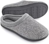 Women's Comfort Slip On Memory Foam Slippers French Terry Lining House Slippers w/ Durable Sole (Medium / 7-8 B(M) US, Light Gray)