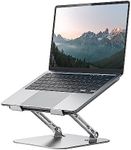 Orlian Laptop Stand Adjustable Computer Stand Sturdy Aluminum Laptop Stand for Desk Foldable Laptop Holder Portable Laptop Riser for 11–16-inch Laptop Notebook Tablet and More, Silver