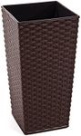 Gordanluk Tall planter rattan plant pot Designed Flowerpot with plant riser extra large plant pots indoor plant pots outdoor flower pot (Brown, 30 x 57 cm)