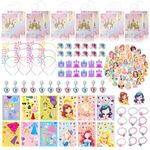 134pcs princess party favors return gifts for kids birthday party princess party decorations Make a Face Stickers Headband Ring Earring Stickers princess themed birthday party supplies For Girl