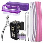 Gleevia Nail Cuticle Remover Kit with Nail File, Nail Buffer, Nail Buffer Block, Cuticle Nipper, Cuticle Pusher, Cuticle Peeler, Nail Cuticle Oil for Nail Care Combo Kit