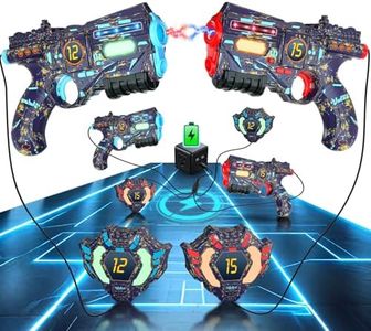 VATOS Rechargeable Laser Tag Set of 2 Guns 2 Vests - Infrared Real-time Data SYNC Laser Tag Gun with Glowing Light, Lazer Tag Game for Adults, Laser Tag Gun Set of 2 for Boys Girls Age 6-12 Years Old